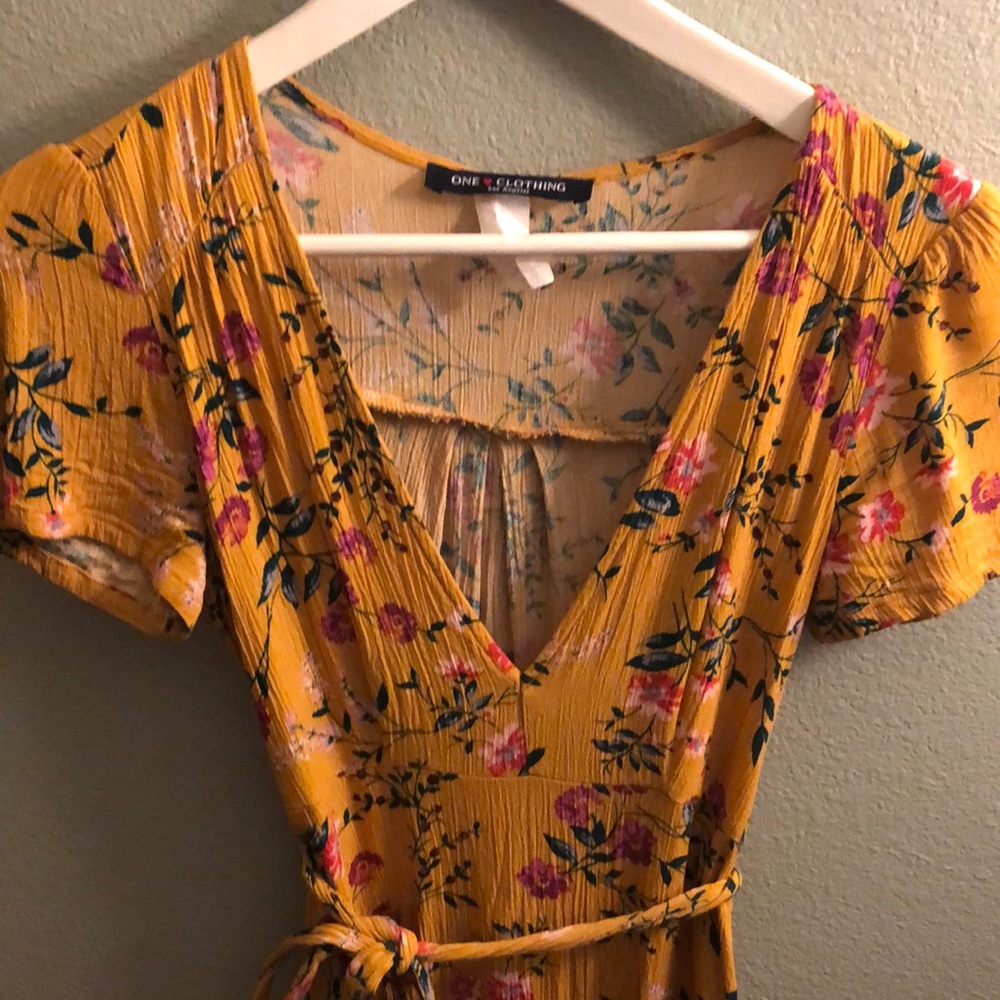 Yellow Floral One Heart Los Angeles Dress